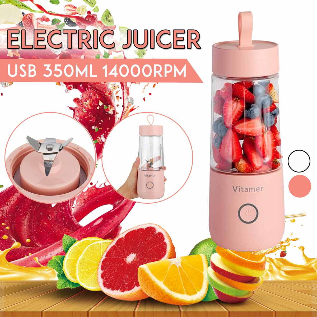 Blender Juicer Electric USB Mixer